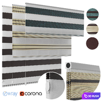 Zebra curtain 3D Model Vray, Corona