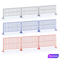 Temporary fencing for construction sites 3D Model Corona