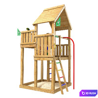 Jungle Gym Climbing Frame for Small Garden - Jungle Palace Fireman's Pole 3D Model Corona