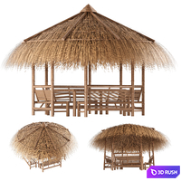 Bamboo gazebo 3D Model Vray