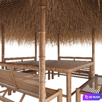 Bamboo gazebo 3D Model Vray