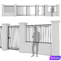 Fence_09 3D Model Vray, Corona