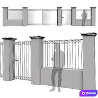 Fence_09 3D Model Vray, Corona