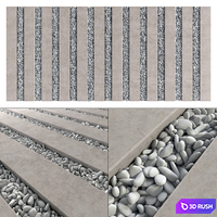 Paving long line plate pebble n1 / Paving long line plate with pebbles