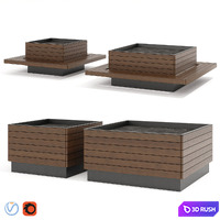 Mmcite. Flowerpots for trees 3D Model Vray, Corona