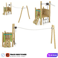 KOMPAN. TOWER WITH A CABLE ROAD 3D Model Vray, Corona