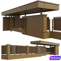 Entrance Group 3D Model Corona