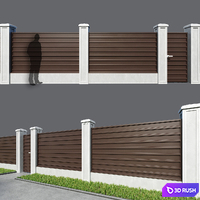 Fence made of corrugated board 5 options 3D Model Corona