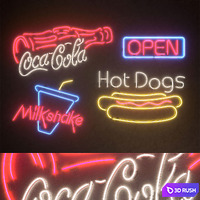 Light modules. Set 32. Neon 3D Model Vray, Corona