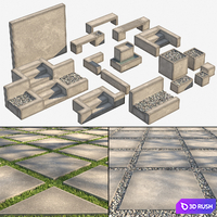 Garden elements set 3D Model Corona