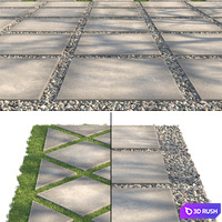 Garden elements set 3D Model Corona