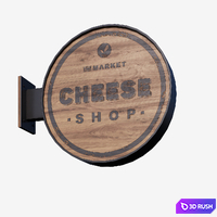 Set of console signs for cafes and shops 3D Model Corona
