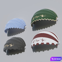 Sun protection awnings 3D Model Vray, Corona