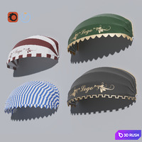 Sun protection awnings 3D Model Vray, Corona