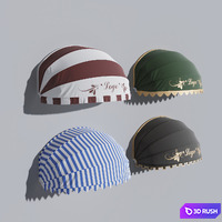 Sun protection awnings 3D Model Vray, Corona
