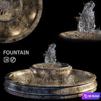Fountain 16 3D Model Vray, Corona