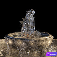 Fountain 16 3D Model Vray, Corona