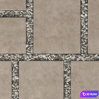 Paving tile square pebble n2 / Paving tile square of pebble slabs 3D Model Vray