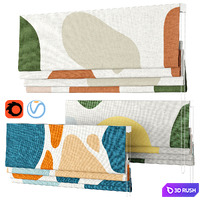 Roman Curtains 38 | Karuilu | Quick Fix Washable Colorful Rocks 3D Model Vray, Corona