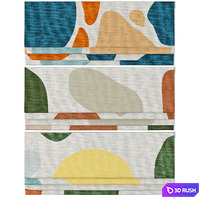 Roman Curtains 38 | Karuilu | Quick Fix Washable Colorful Rocks 3D Model Vray, Corona