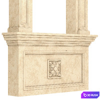 Classic arched window frames, 4 sizes 3D Model Vray