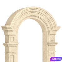 Classic arched window frames, 4 sizes 3D Model Vray