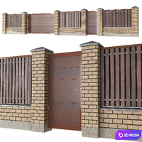 Brick_fence 3D Model Corona
