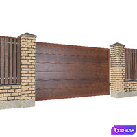 Brick_fence 3D Model Corona