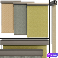 Roller blinds set 3D Model
