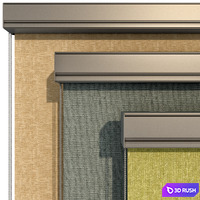 Roller blinds set 3D Model Vray, Corona