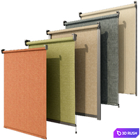 Roller blinds set 3D Model