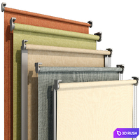 Roller blinds set 3D Model Vray, Corona