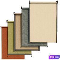 Roller blinds set 3D Model Vray, Corona