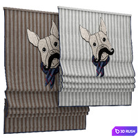 Roman blind 81 for children's room 3D Model Vray