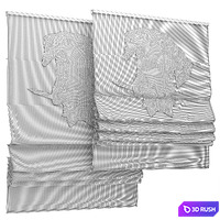 Roman blind 82 for children's room 3D Model Vray