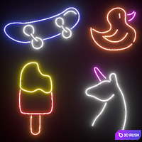 Neon Set 9 3D Model Corona