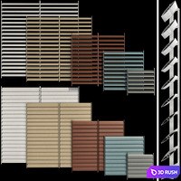 Shutter for windows and doors 3D Model Vray, Corona