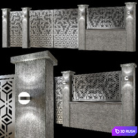 Fence Modern 02 3D Model Corona