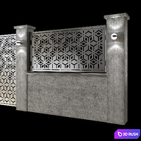Fence Modern 02 3D Model Corona