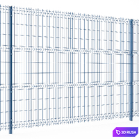 Metal fence 3D 3D Model Vray, Corona