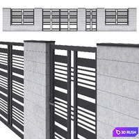 Fence 16 3D Model Vray, Corona