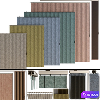 Vertical roller blinds set 3D Model