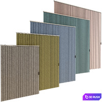 Vertical roller blinds set 3D Model Vray, Corona