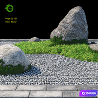 Rock garden 2 3D Model Corona