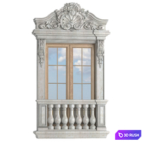 Classic frame window 3D Model Vray, Corona