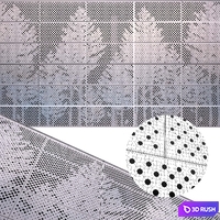 Perforated panel 28 3D Model Vray