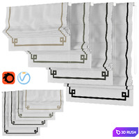 Roman Curtains 51 | Loganova | GREEK KEY DESIGN 3D Model Vray, Corona