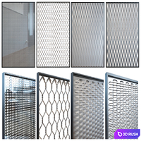 Perforated metal 3D Model Vray