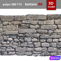 292 Stone Wall 3D Model Vray