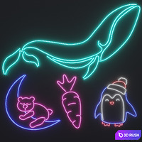 Neon Set 12 3D Model Corona
